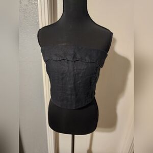 Abercrombie and Fitch Strapless 100% Linen Top. Size L